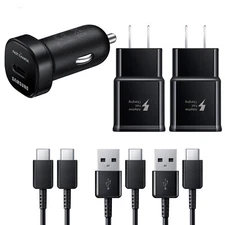 OEM Samsung Galaxy S24 S23 S22 S21 S20 Fast Charging USB Wall Charger +Cable lot