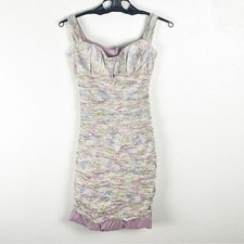 NICOLE MILLER COLLECTION Multicolored Floral Ruched Smocked Back Zipper Dress