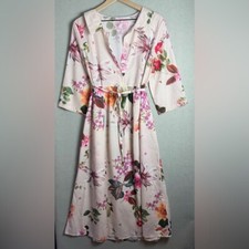 Floral Midi Flow Button Up Belted  Casual Dress Boho Women’s