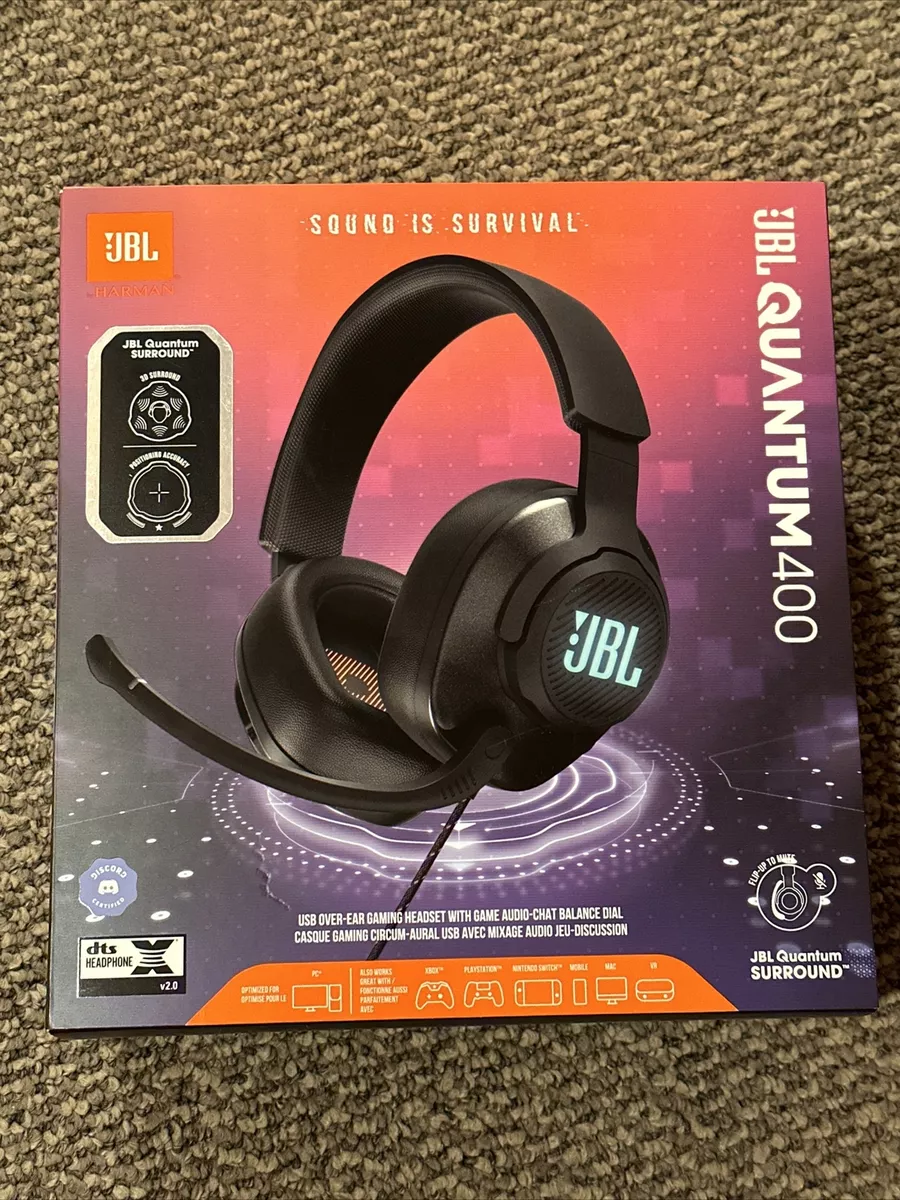 JBL Quantum 400 Wired Gaming Over-Ear Headphones, Black - NEW, Box Damage |  eBay