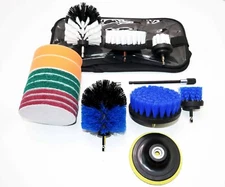 17 Pc Drill Scrub Brush Set wbu For Fabric/Tile/Ceramic FREE EXPEDITED SHIPPING 