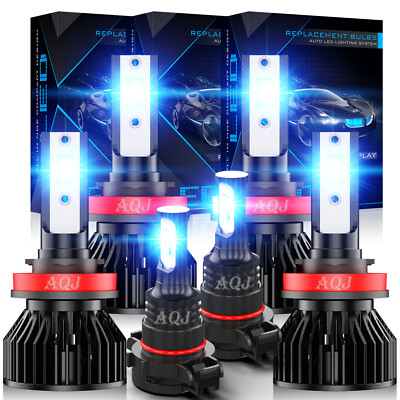 For Chrysler Town &-Country 2010-2016 6Pcs Combo LED Headlights Fog Light Bulbs
