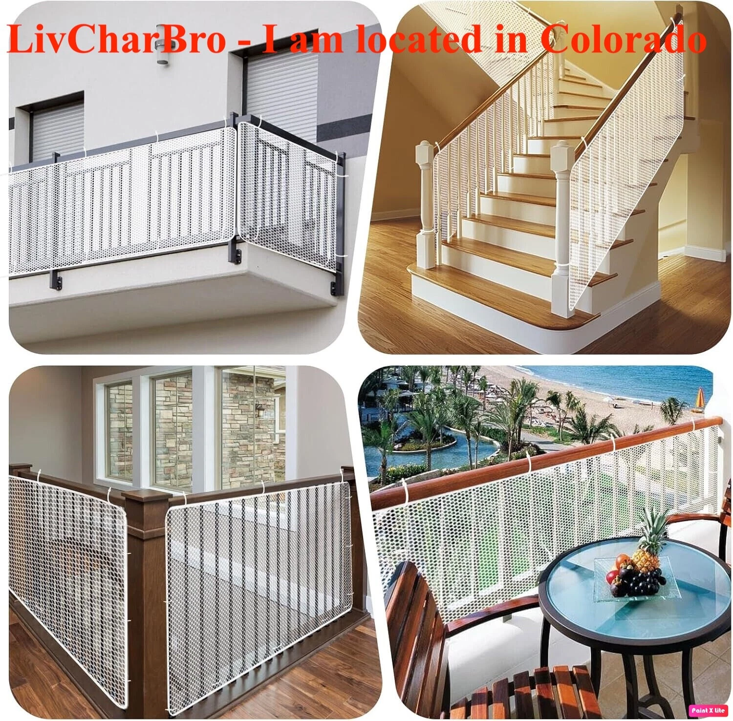 Banister Guard Safety Net 15ft x 40in Extra Tall White Balcony Rail Kids Pets
