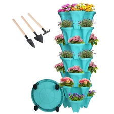 7 Tier Stackable Flower and Vegetable Planter Vertical Garden Indoor/Outdoor