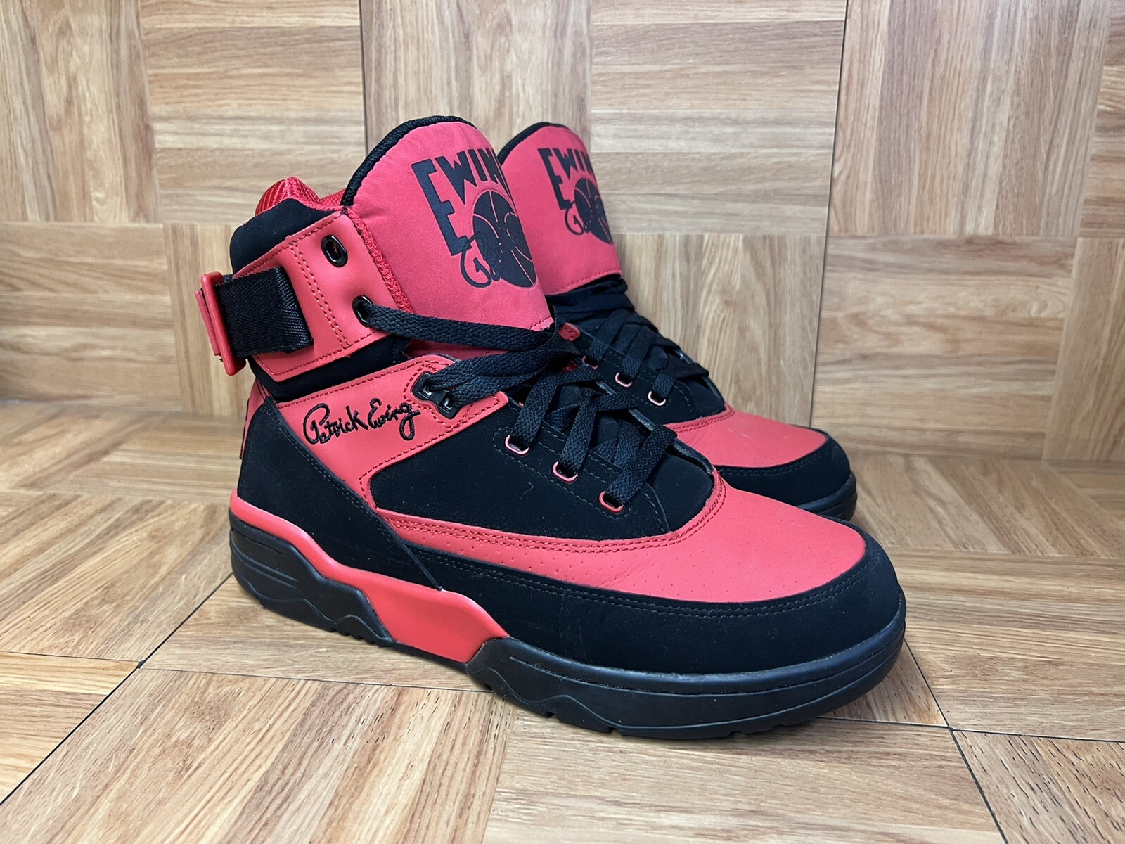 RARE🔥 Patrick Ewing Athletics 33 Hi Black Red Chili Pepper Shoes Sz 9.5 Men's image 2