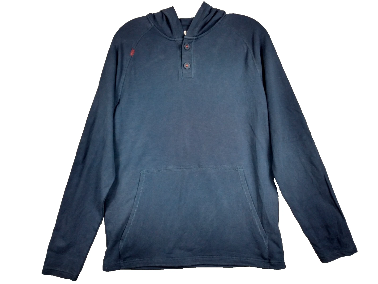 Rhone Bolinas Henley Hoodie Mens Small Blue Pullover Beach Gym Training Outdoor