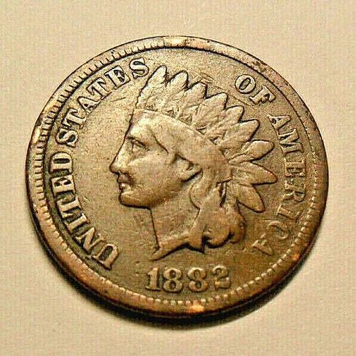 1882 P Indian Head Cent Penny  *F - FINE*   **FREE SHIPPING**