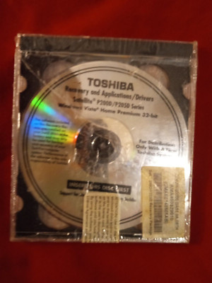 Toshiba Recovery and Applications Drivers 2 Discs Satellite P200D P205D Series