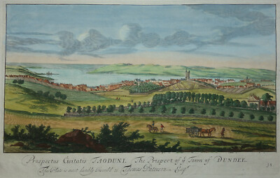 JOHN SLEZER `DUNDEE, SCOTLAND, SCHOTTLAND, THEATRUM SCOTIAE´ KUPFERSTICH, 1693