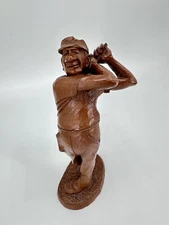 Vintage Golfer Wetherbee Signed Red Mill Mfg Handcrafted 1993  USA DAMAGED HAT