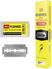 200 FEATHER New Hi-Stainless Platinum Coated Double Edge Safety Razor Blades