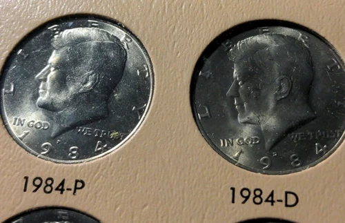 1984 P and 1984  D Kennedy half dollar BU UNCIRCULATED FROM ROLL  (2 COINS)
