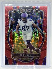 ED INGRAM RC 2022 Select #236 Club Level Rookie Red Disco Prizm 10/49 Vikings