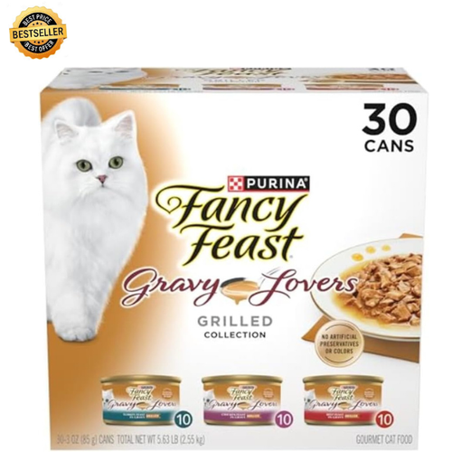 Purina Fancy Feast Gravy Lovers Poultry and Beef Gourmet Wet Cat Food, 3oz. 30pk