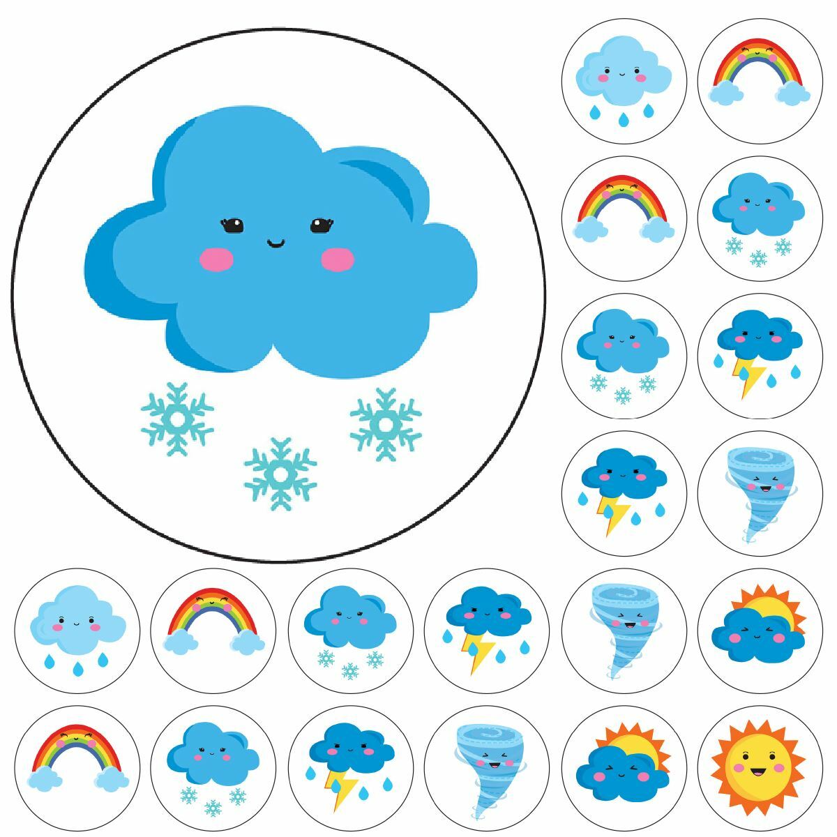 900 Mini Weather 10mm Spot Reward Stickers for Teachers and Planner Charts