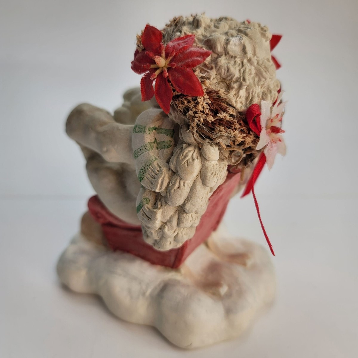 Dreamsicles Angel in Red Sleigh Winter Stamped Figurine Cast