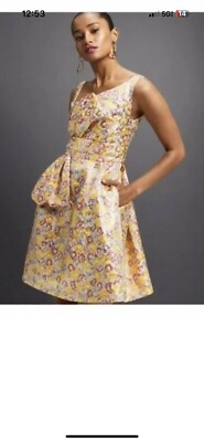NWOT Zac Posen for Target Shimmering Gold Floral Brocade Party Dress Size 7