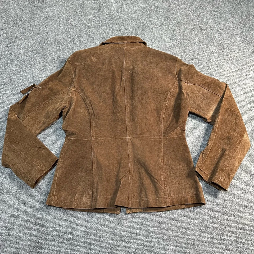 Outer Edge Jacket Womens Medium Brown Leather Full Zip Pockets Outdoor Coat - Image 2 of 4