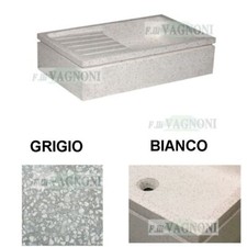 Lavandino lavelllo con sgocciolatoio cucina graniglia di marmo levigata cemento