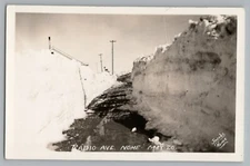 Nome Alaska AK Radio Avenue After Snowstorm Real Photo Postcard RPPC 1930-50
