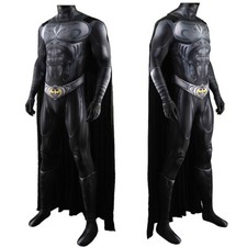 Forever Batman Jumpsuit Superhero 3D Bodysuit Cloak Cosplay Costume Halloween US