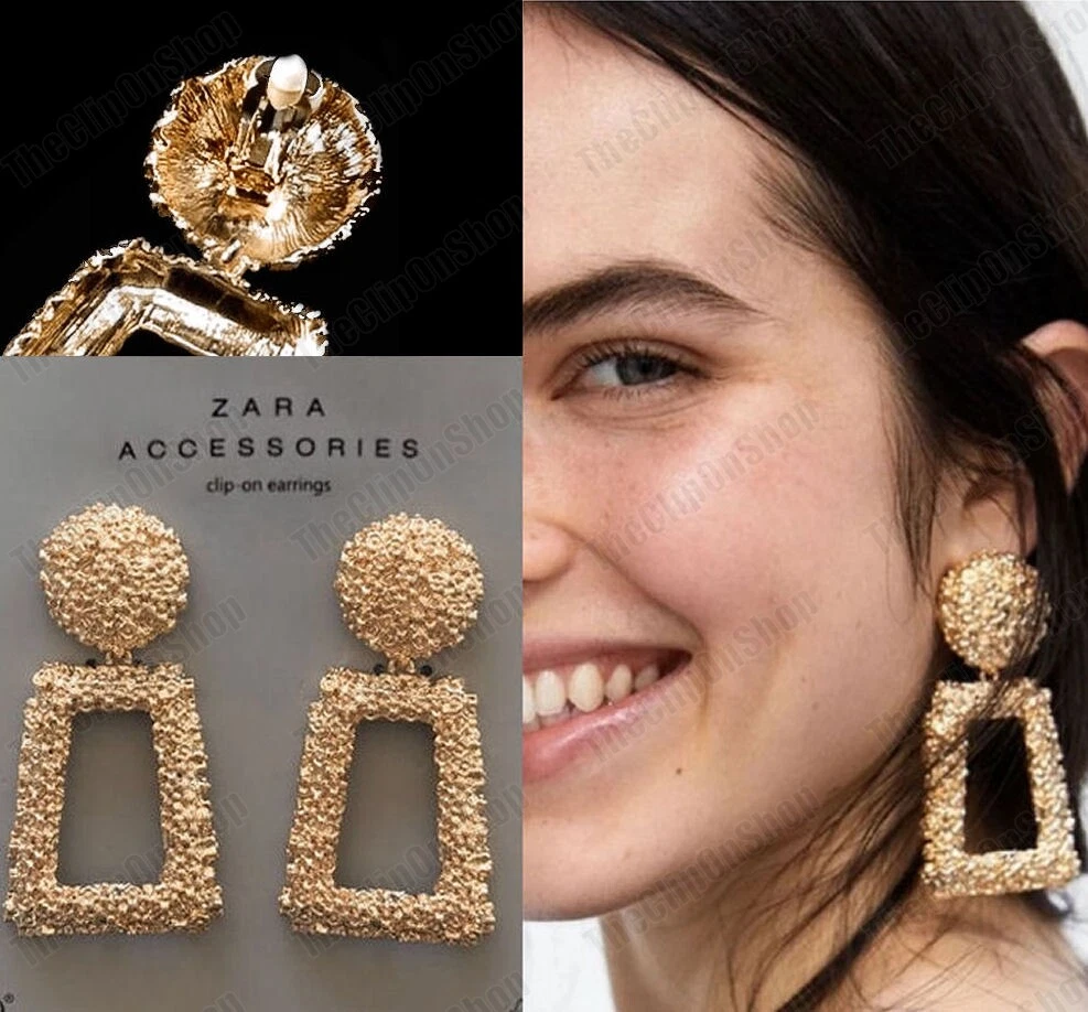 Gold earrings zara deals