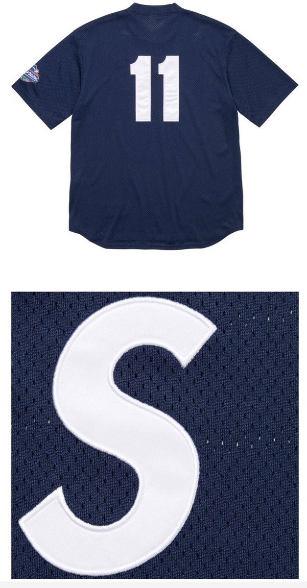 トップス Supreme S Logo Baseball Henley Navy L Supreme S Logo Baseball Henley Navy (Size Large) - READY TO