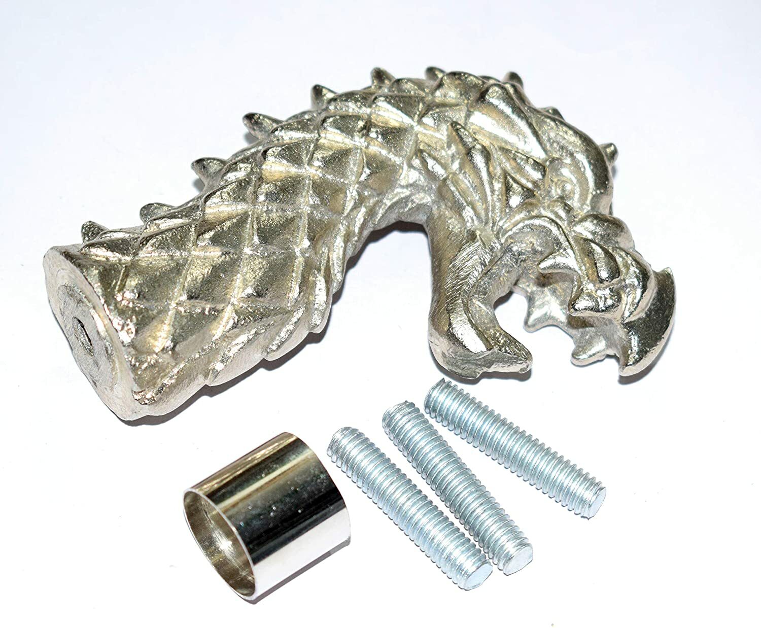 Solid Brass Silver Finish Head Handle Design Vict… - image 2