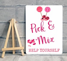 A5 Pick And Mix Sweet Table Cart Metal Sign 