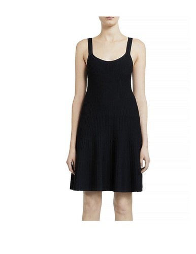 Theory Pleated Knit Black Dress. Size M 