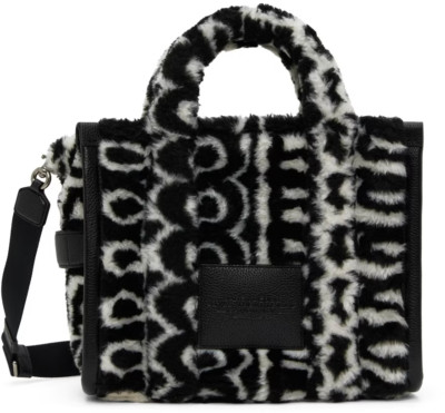 Marc Jacobs The Tote Bag Monogram Teddy Black & White Size Medium NEW