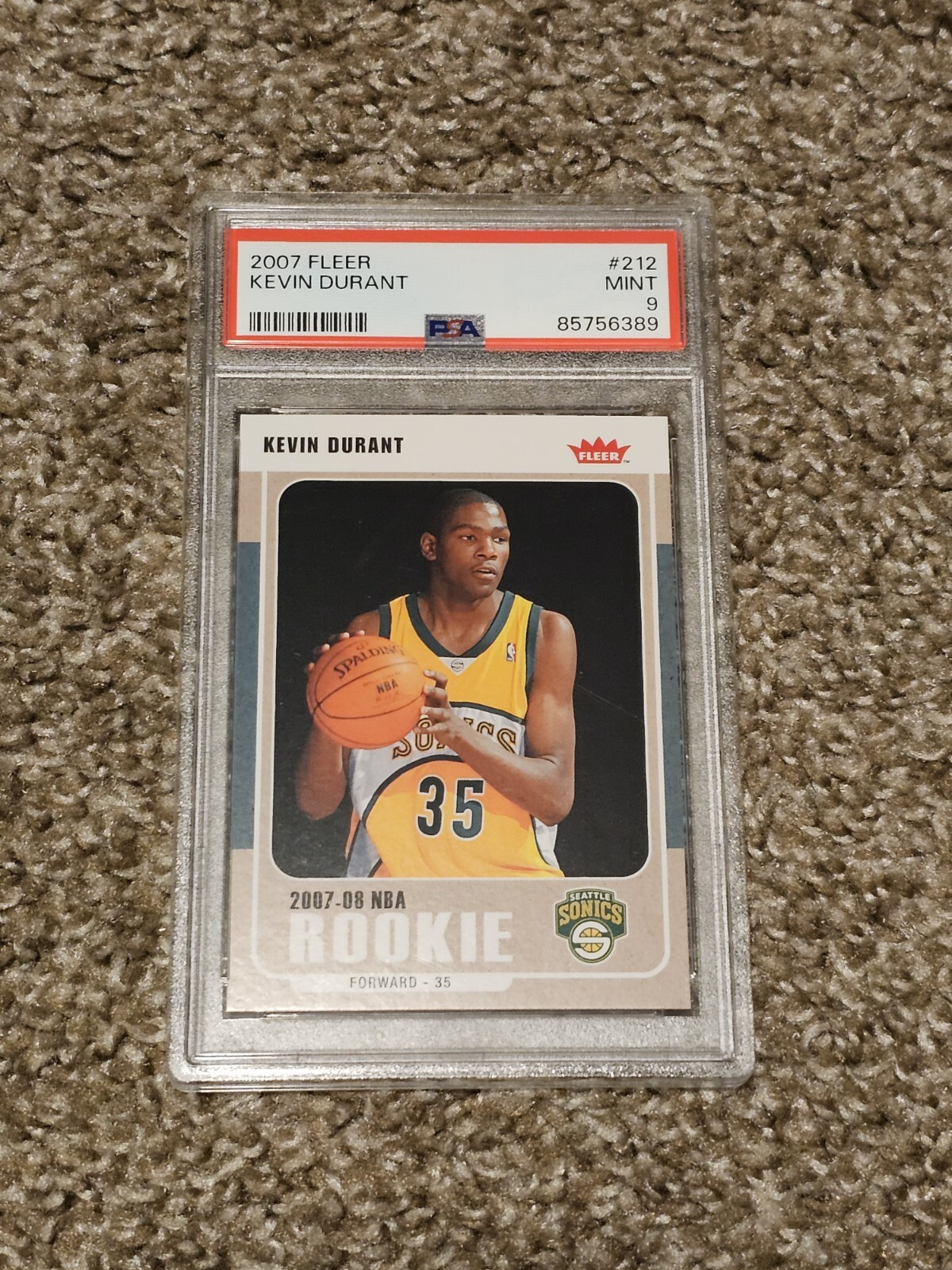 KEVIN DURANT 2007-2008 FLEER #212 PSA 9 ROOKIE RC card nba
