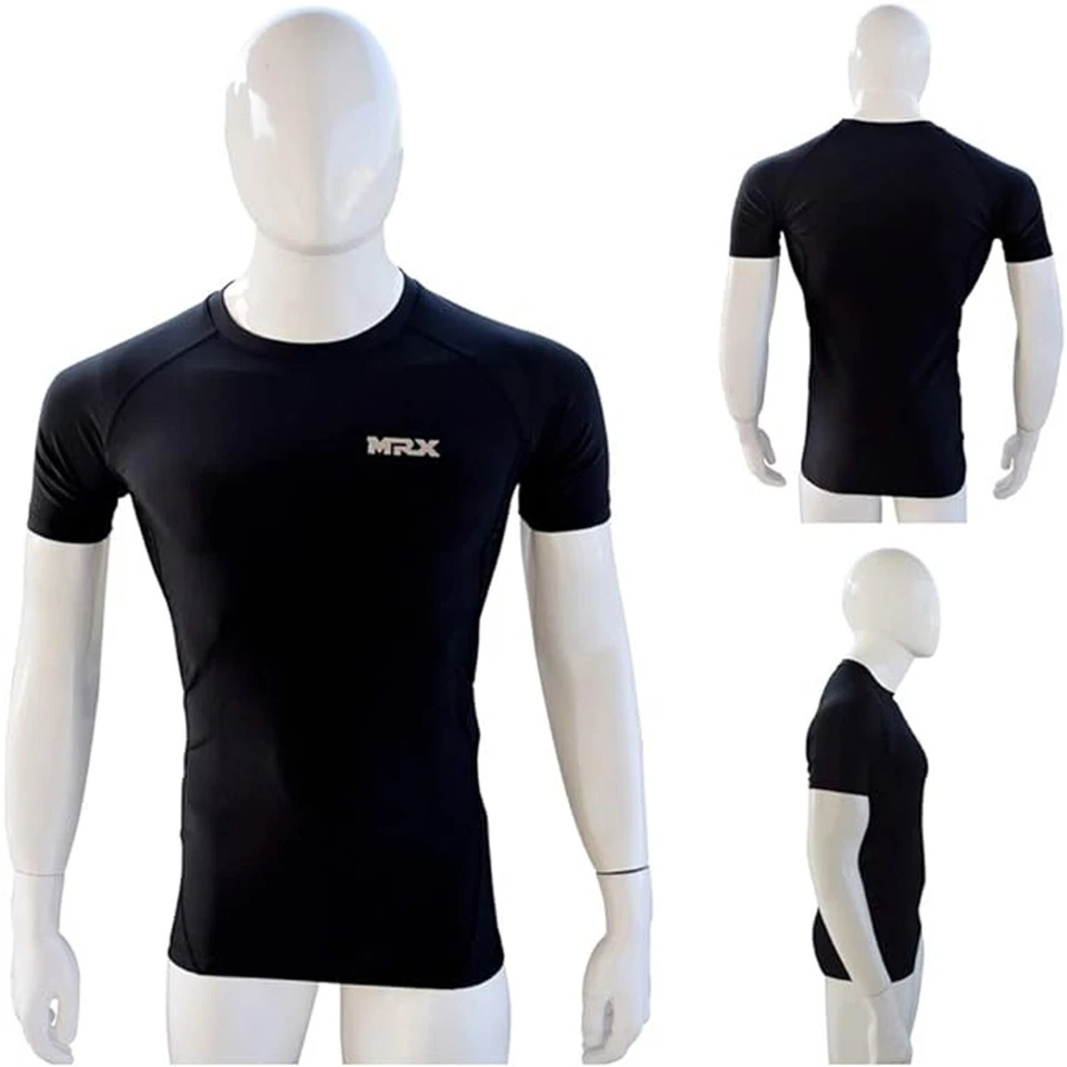 MRX Mens Compression Set Tights & Shirts Base Layer Thermal Training Cycling Gym - Image 4 of 4