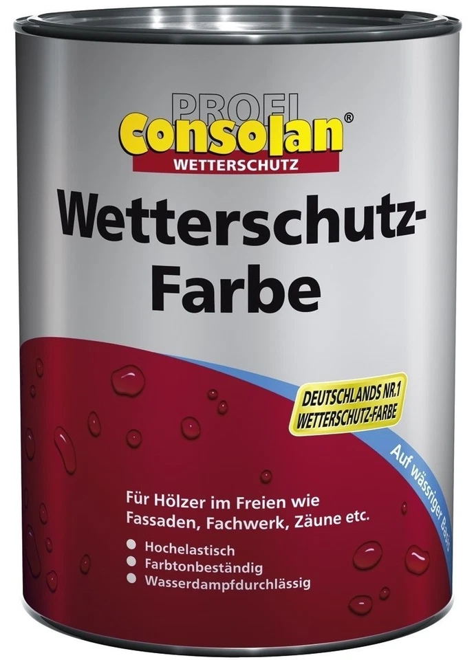 Consolan Profi Wetterschutz-Farbe 10 L Farbauswahl NEUWARE Deckfarbe Holzfarbe - Bild 2 von 3