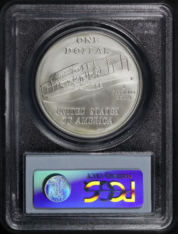 2003-P First Flight Centennial Silver Dollar Commemorative PCGS MS-70 - Image 2 of 2