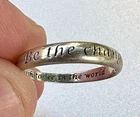 Vintage Sterling Silver 925 Be The Change Band Inspiration Meaning Ring Size 9