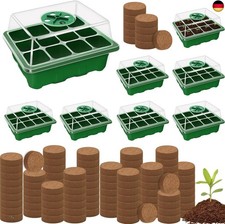 Halatool 8 Stück Zimmergewächshaus Anzuchtkasten100 Kokos Quelltabletten,96 Z