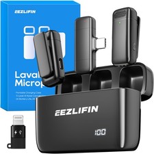 Mini Microphone for iPhone and Android, Wireless Microphones with Charging Ca...