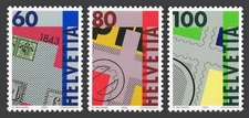 Switzerland 925-927, MNH. Mi 1496-1498. First Swiss Postage Stamp, 150. 1993.