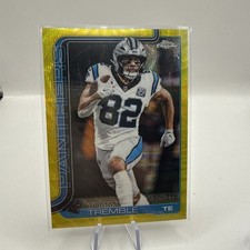 Rare 2025 Topps Chrome Tommy Tremble Yellow Wave 21/275 Carolina Panthers SSP