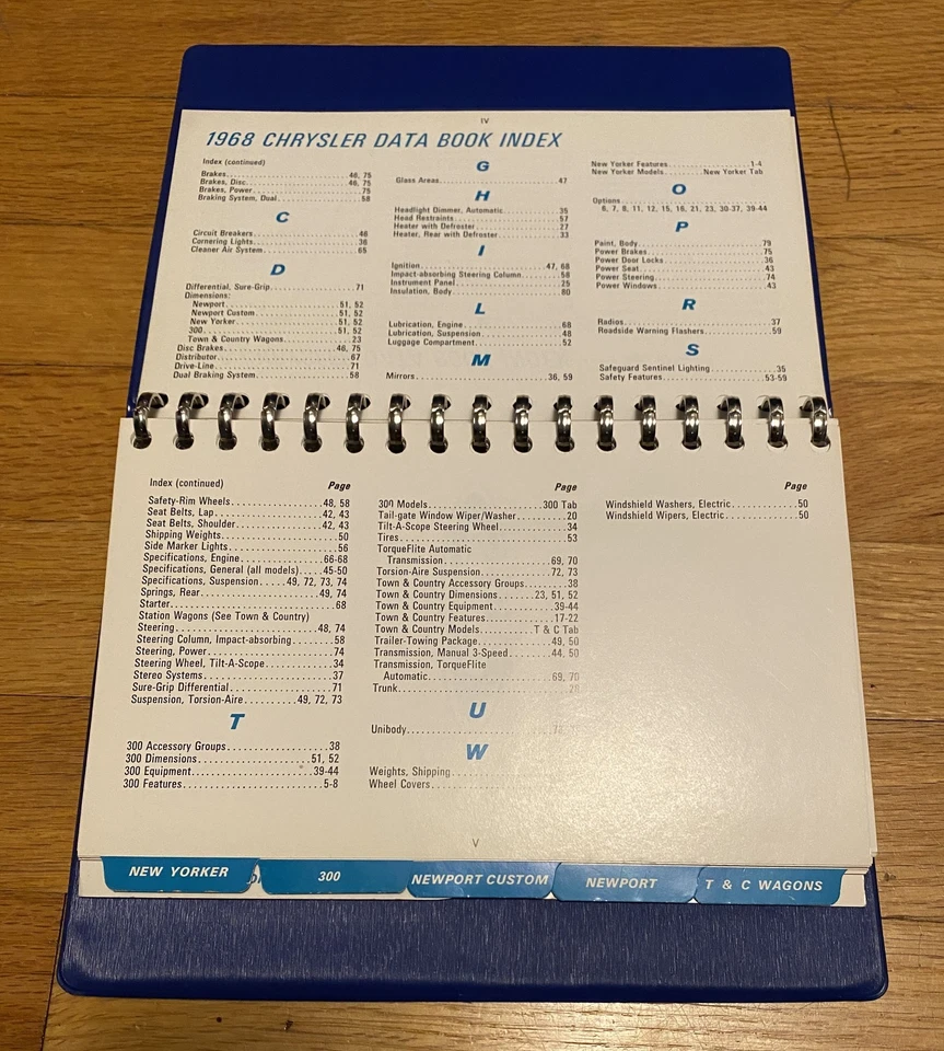 Libro de datos de concesionario Chrysler 1968 68 álbum Mopar 300/New Yorker/Newport Foto 3 de 4