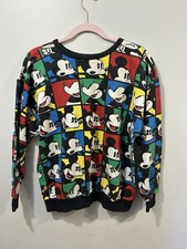Vintage Disney Mickey Mouse Pullover Sweatshirt 90's All Over Print