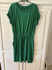 New York & Company Dress Sz Large NWOT Drawstring Waist Pockets Green