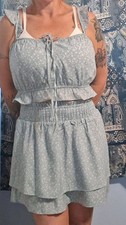 2 piece skirt set silk medium