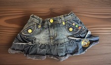 Vtg Baby Phat Embroidered Blue Denim skort Sz 3t Lined Bottoms Y2K
