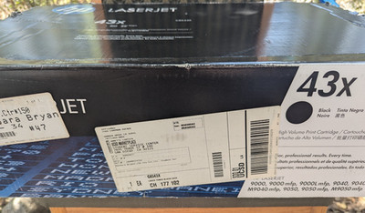   HP C8543X Black Toner Cartridge - High Yield LaserJet 9000 43X OEM OPEN BOX  