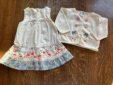 Y2K Gymboree layette Flower Fields 2004 cardigan sweater dress 6-9 6-12 cmb sh