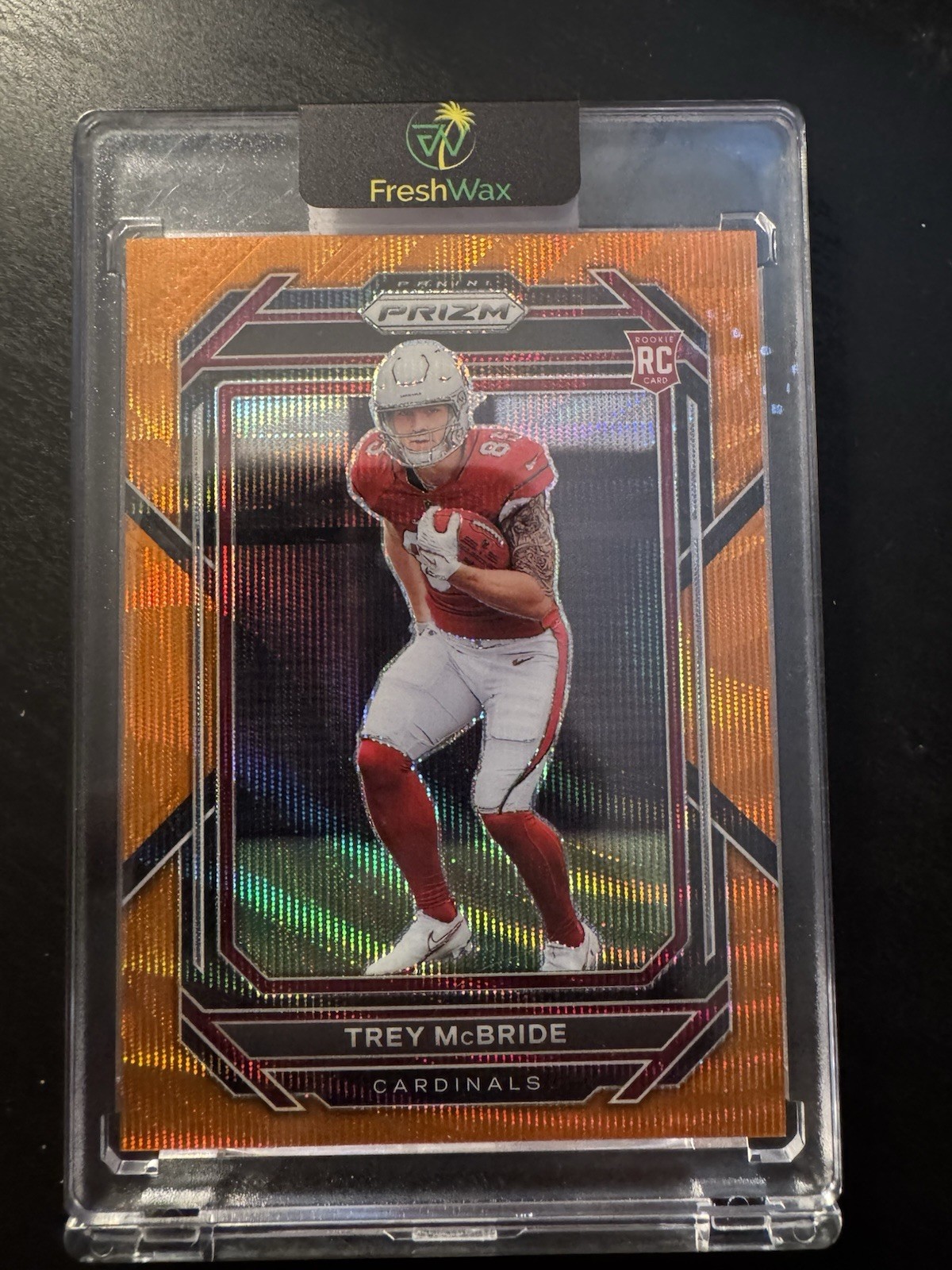 2022 Panini Prizm Rookies Trey McBride #327 Orange Wave /60 ROOKIE CARD
