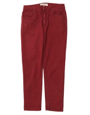 Paco Boutique Damen Slim Jeans UK 10 Small W28 L25 Burgund Baumwolle DV06