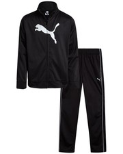 PUMA Boys Pants Set - 2 Piece Tricot Athletic Zip Up Jacket 10-12, Black Core